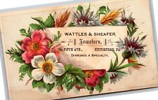Scarce Victorian Trade Card - Wattles & Sheafer Jewelers Pittsburgh, PA picture