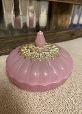 Vintage Avon Elusive Body Dust Powder Box Lidded Pink Plastic Scalloped Round picture