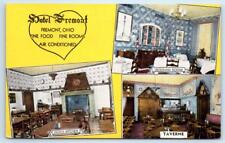 FREMONT, OH Ohio~ Roadside HOTEL FREMONT 1940s Sandusky County Linen Postcard picture