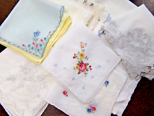 Vintage Handkerchiefs, and linens Lot of 20 Pieces, Embroidered Floral, Appenzel picture