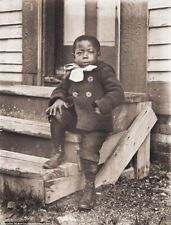 Vintage Black and White Photo 1905  Boy 8x10  Photo Reprint A-1 picture