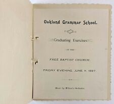 1897 Oakland Maine Grammar School VTG Graduation Program Free Baptist Church  picture