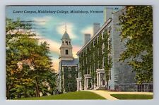 Middlebury VT-Vermont, Middlebury College Campus, Vintage c1954 Postcard picture