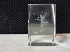 Vintage 3D Laser Etched Fairy - Crystal Paper Weight picture