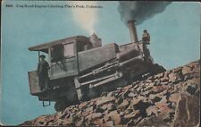 COG ROAD ENGINE Climbing Pike's Peak Colorado Postcard picture
