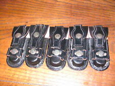 lot of 5 Oklahoma black leather pouches holds 4