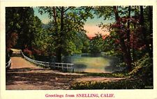 Vintage Postcard- ROAD BY A RIVER, SNELLING, CA. picture