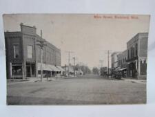 VINTAGE 1923 RPPC POSTCARD MAIN STREET ROCKFORD MICH DRUG STORE AUTO HORSE BUGGY picture