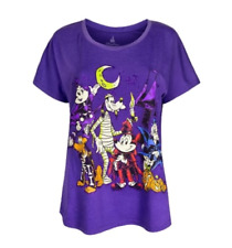 Disney Womens Shirt Large Halloween Mickey and Friends Glitter Ladies Top NEW picture