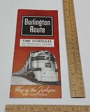 MAY-OCT 1957 - Burlington Route - TIME SCHEDULES - listing #4612 picture