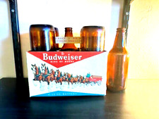 Rare Budweiser Clydesdale short Neck Bottles w/Case 1950's 6 Packs picture