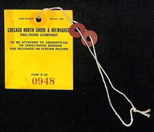 Chicago North Shore & Milwaukee Railroad c1960's Baggage / Luggage Tag picture