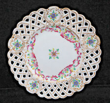 Hand Painted Reticulated Edge Porcelain Cabinet Plate SAXE Austria picture