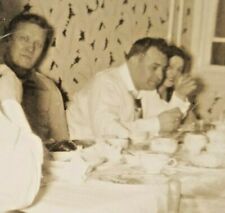 Vintage B&W Photo Men & Women at  Dinner Table Family Philadelphia Photos   picture