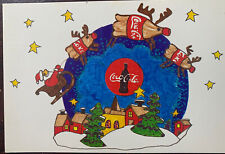 Coca Cola Christmas Postcard Santa Holliday Vintge picture