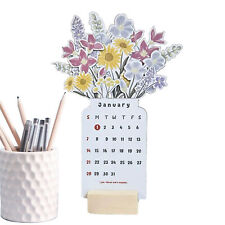 2024 Flowers Desk Calendar Writable Vase Shape Calendars Compact handsome picture