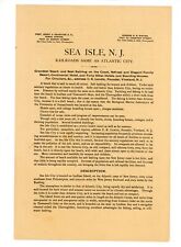 Late 19th Century West Jersey Seashore Reading Railroad Pamphlet Sea Isle NJ Map picture