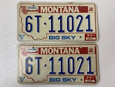 1976 Montana Bicentennial License Plate Pair 6T-11021 Collectible Jul 77 Tags picture