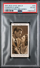 1931 Wills Tobacco Card #43 Charles and Janet Cinema Stars Graded PSA 4 picture