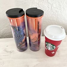 Starbucks Halloween 2022 Raven Travel Tumbler Cup Set 16oz 25yr Holiday picture