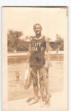 Muscular Male LIFE GUArD Antique RPPC Postcard Man Gay Beefcake Swimsuit Men-P3 picture
