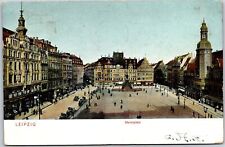 1906 Leipzig Marktplatz Germany Monument Square Street View Posted Postcard picture