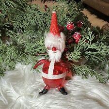 Vintage Italian Soffieria De Carlini  Blown Glass Christmas Ornament Santa picture