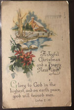 1926 Antique Postcard Christmas Stamped/posted made in USA Crafts Paper picture