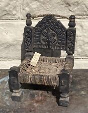 Vintage Nuristan Chair Carved Wood Swat Valley Mr. Ahmad Gul Afghanistan 11” picture