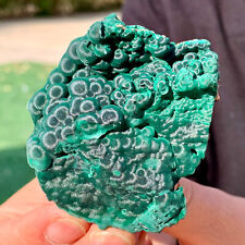 101G Natural glossy Malachite cat eye transparent cluster rough mineral sample picture