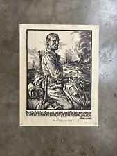 Vintage WWII Era German Poster Friedrich Schiller Quote Sluyterman Military picture