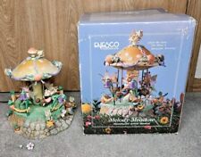 Enesco MELODY MEADOW Action Lighted Musical Mushroom Mice Carousel Works READ picture