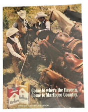 1970 Marlboro Cigarettes vintage print ad - Marlboro Country Cowboy picture
