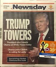 NY Newsday Nov 10,2016 Trump Towers President -Elect Meets Obama At White House picture