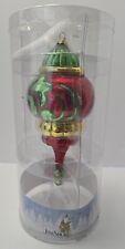 Jim Shore Christmas 10” Red Green Gold Drop Glass Ornament Original Large NEW picture