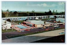 c1950's Bird's Eye View Of Twilight Motel Cars Palmetto Florida FL Postcard picture