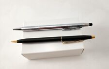 CROSS Chrome Silver Pen & Mechanical Pencil LOT Blue Ink MADE IN THE USA picture