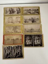 Antique Stereoview Cards Lot of 9 Street Scene, Albany, NY, Nature, People picture