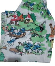 Vintage Lawtex Smurfs Twin Sheet Flat Fitted USA 80's 1 Piece  picture