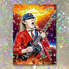 Angus Young Holographic Guitarmageddon Sketch Card Limited 1/5 Dr. Dunk Signed picture