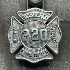 Vtg Obsolete State of Ohio Cincinnati Fire Dept. Hook Pin Latch Coat Badge Rare picture