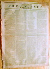 Original 1835 NEW YORK SUN newspaper - 1st penny paper - BENJAMIN DAY printer picture