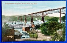 Poughkeepsie Bridge and Hudson River Day Boats.  1909 Postcard Great Condition picture