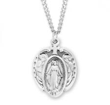Engraved Sterling Silver Miraculous Medal Size 1.2in  x 0.8in picture