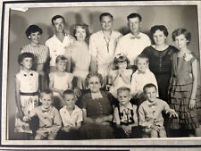 Vintage large family photo 1940's? 1950's? OMG too many kids  children sisters picture