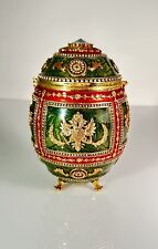 VIVIAN ALEXANDER FABERGE Egg Purse Napoleonic Green Red Enamel Crystals picture