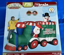 2007 Gemmy  Over 7’ Animated Lighted Christmas Train inflatable Airblown NEW picture