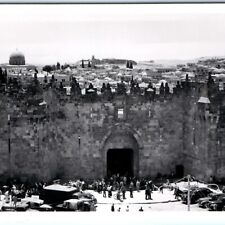 c1940s Damascus Gate Jerusalem, Israel RPPC Semerdjian Real Photo Palestine A138 picture