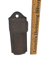antique early tin nutmeg grater w/storage box wall hang 19th c original  picture