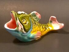 Antique Super Cute Majolica Creamer or Posy Vase Figural Fish  c.1800’s picture